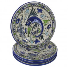 Le Souk Ceramique Aqua Fish Stoneware 11" Dinner Plate LSQ2060